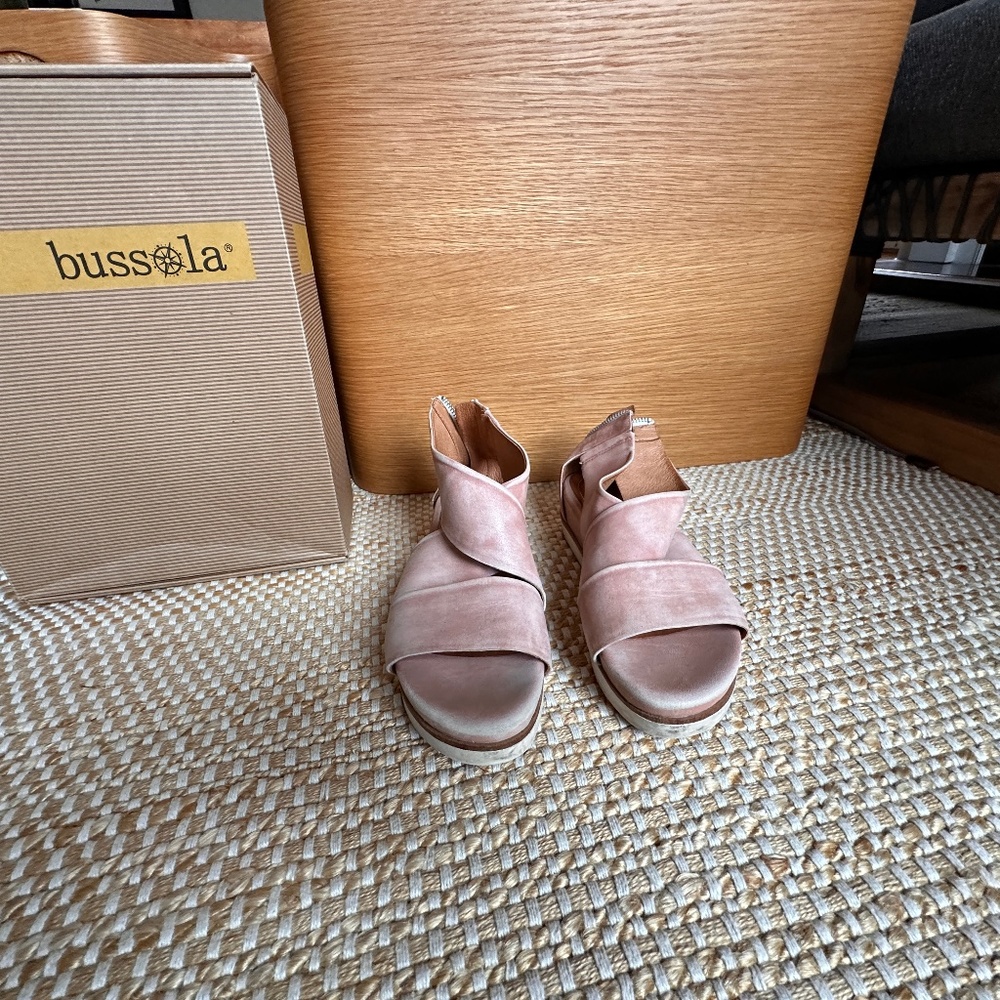 Pink Bussola Labret Leather Platform Sandal